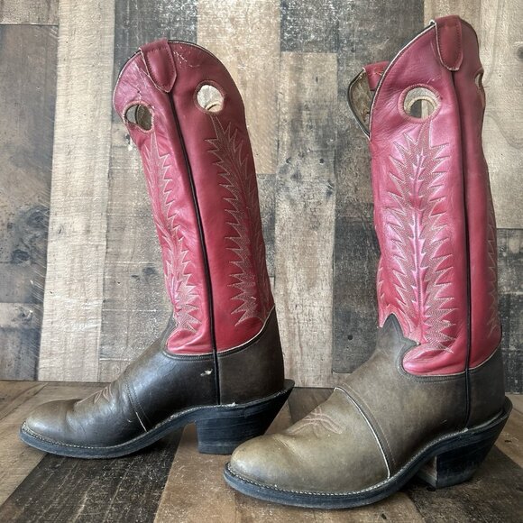 Tony Lama Vintage Buckaroo Tall Cowboy Boots Mens 10.5 B - Picture 1 of 12